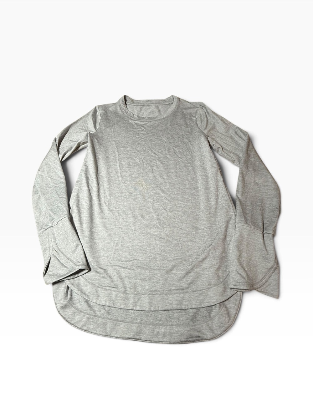 Athleta Women's Long Sleeve Crewneck Top in Light Gray Heather